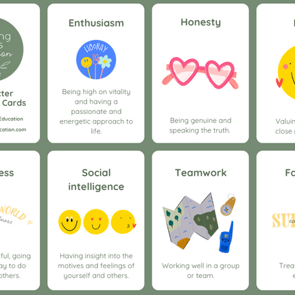 Character Strengths and Virtues Cards- Digital Download