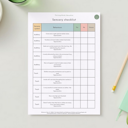 Sensory Checklist- Digital