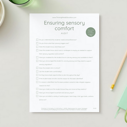 'Ensuring sensory comfort'- Digital Checklist