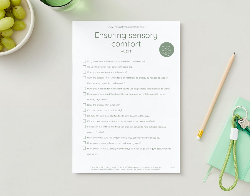 'Ensuring sensory comfort'- Digital Checklist