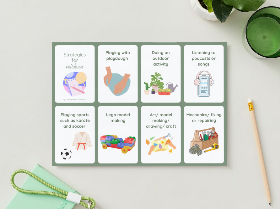 'Strategies for meltdowns'- Digital Cards