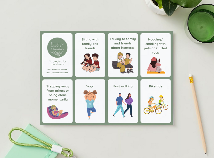 'Strategies for meltdowns'- Digital Cards