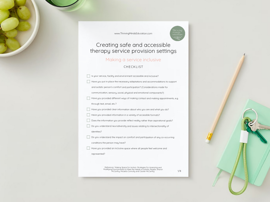 Creating safe and accessible therapy service provision settings- Checklist