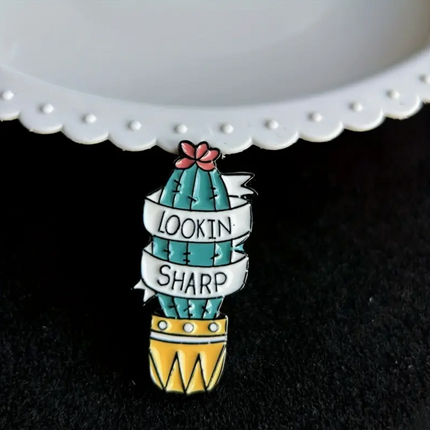 'Lookin sharp' Cactus Pin