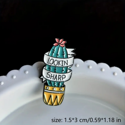 'Lookin sharp' Cactus Pin