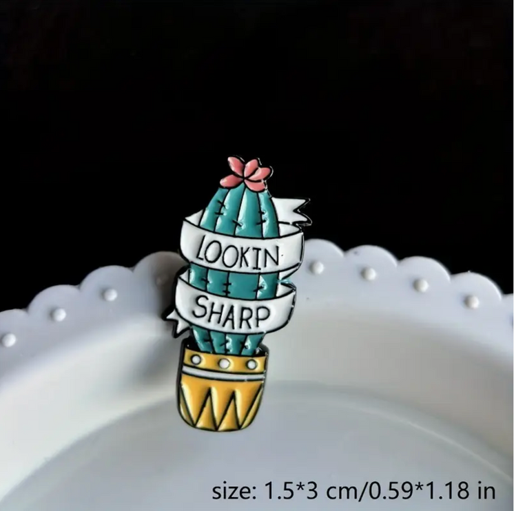 'Lookin sharp' Cactus Pin