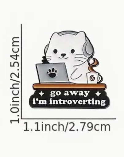 'Go away, I'm introverting' Pin