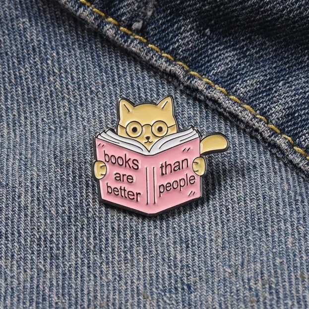 'Books are better than people' Pin