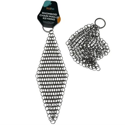 SILVER Rhomboid Hand Crafted Chain Maille Keyring