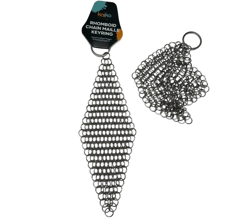 SILVER Rhomboid Hand Crafted Chain Maille Keyring