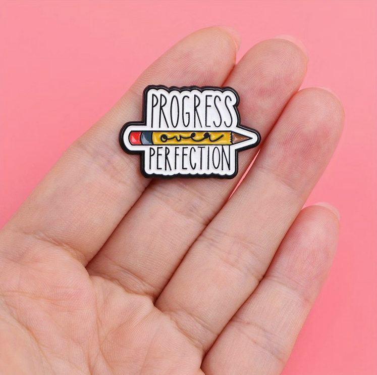 'Progress over perfection' Pin