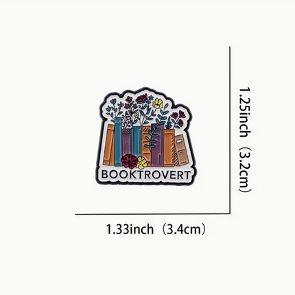 'Booktrovert' enamel Pin