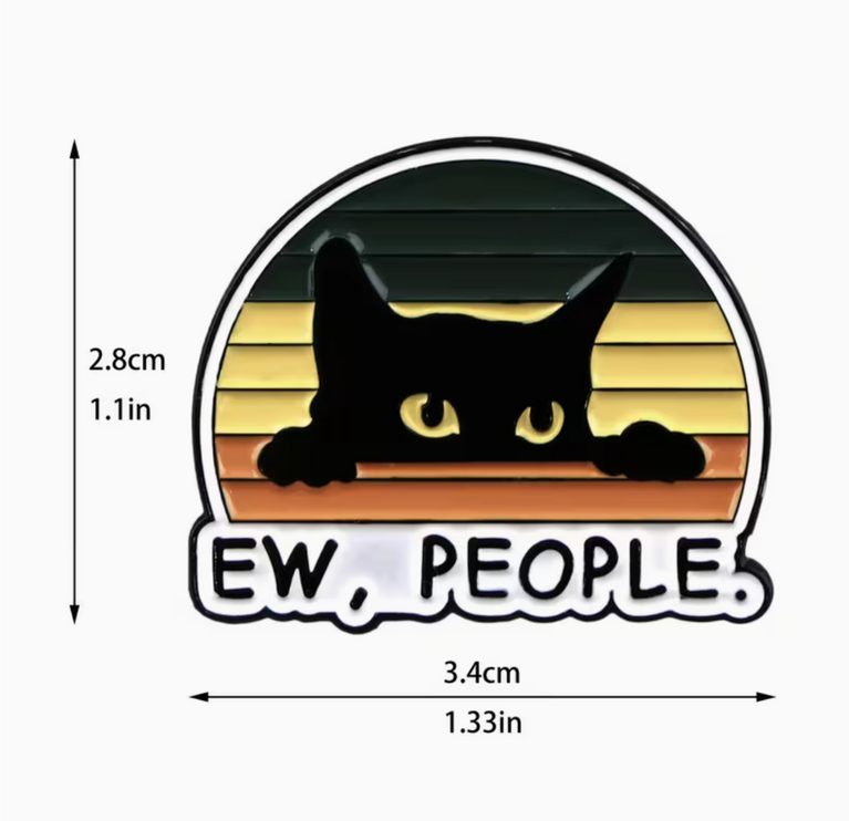 'Ew, people' enamel Pin