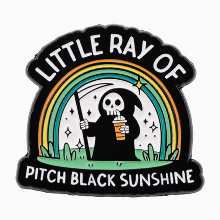'Little ray of pitch black sunshine' enamel Pin