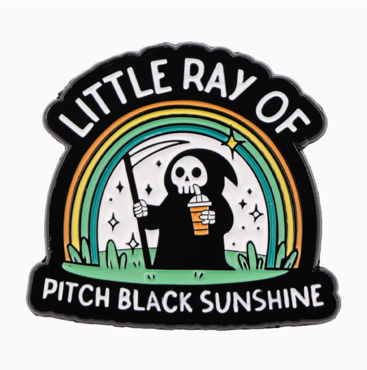 'Little ray of pitch black sunshine' enamel Pin