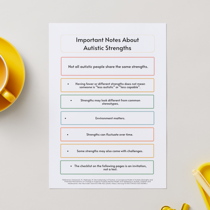 Autistic Strengths- Checklist