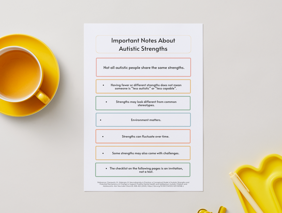 Autistic Strengths- Checklist