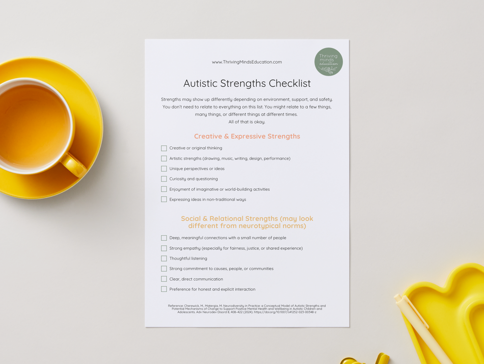 Autistic Strengths- Checklist