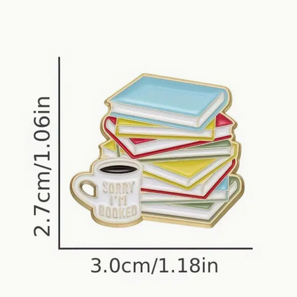 'Sorry I'm Booked' Books and Mug Pin