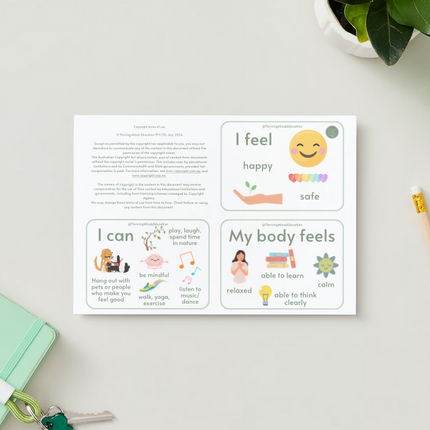 Feelings and Regulation Idea Cards- Digital Download Version