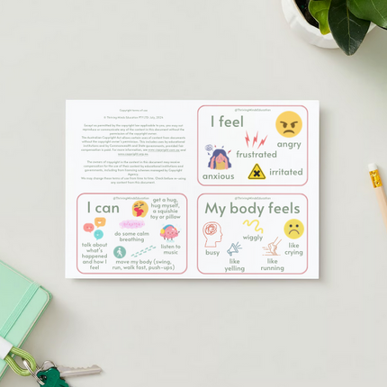 Feelings and Regulation Idea Cards- Digital Download Version