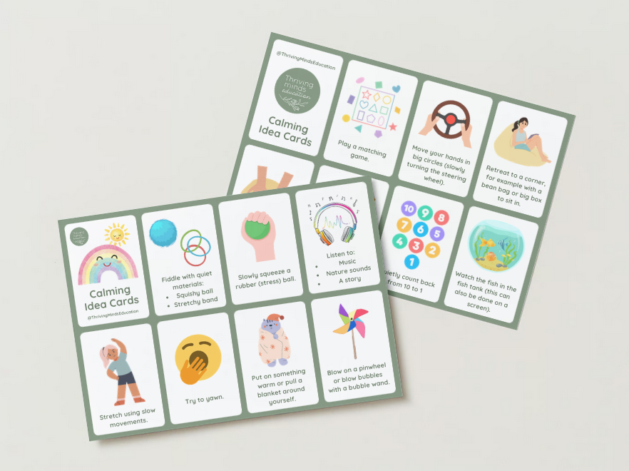 Laminated Calming Idea Cards