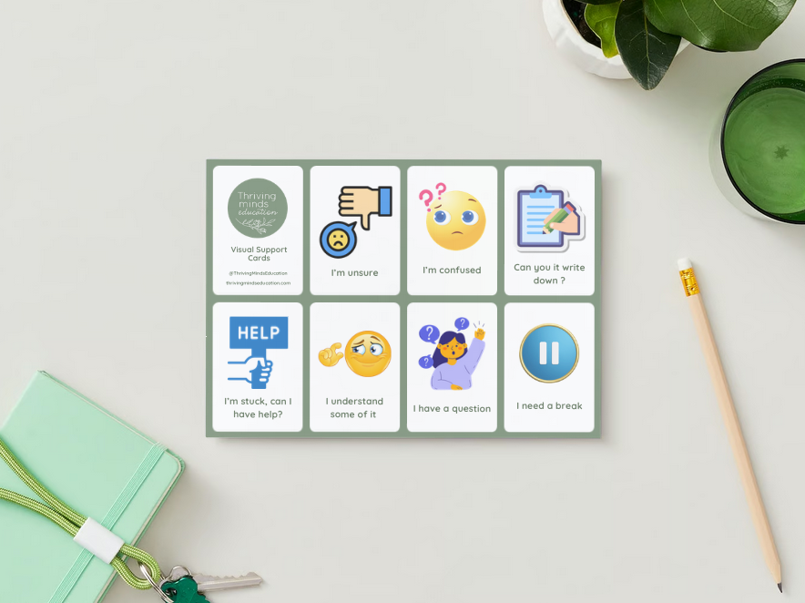 Status Card Visual Laminated Visual Support Cards – Thriving Minds Education
