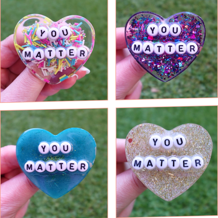 'You Matter' Resin Heart Brooch