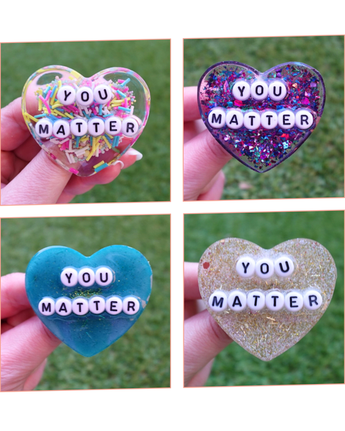'You Matter' Resin Heart Brooch