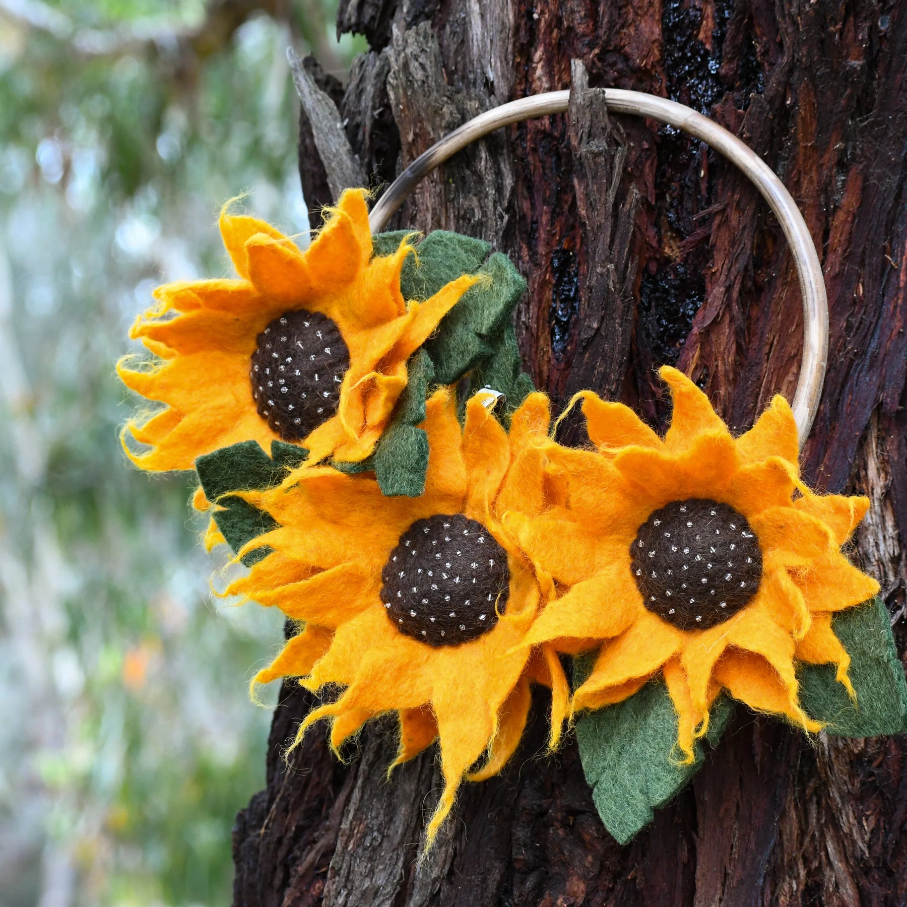 Felt Sunflowers Wreath