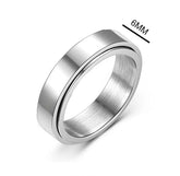 Silver Smooth Spinner Fidget Band Ring in Stainless Steel