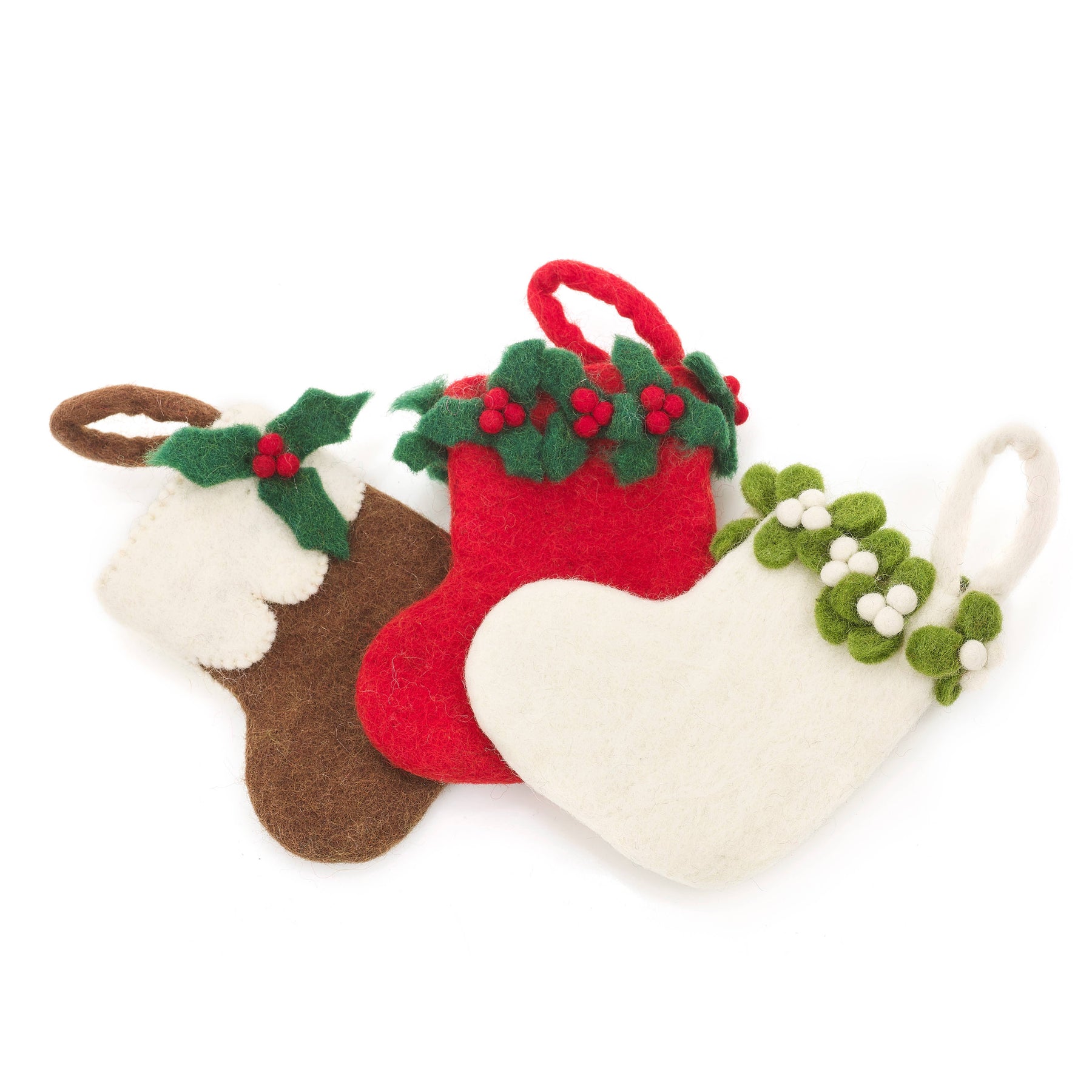 Handmade Felt Biodegradable Mini Christmas Stocking
