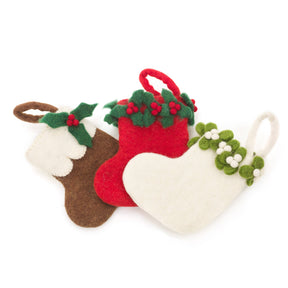 Handmade Felt Biodegradable Mini Christmas Stocking