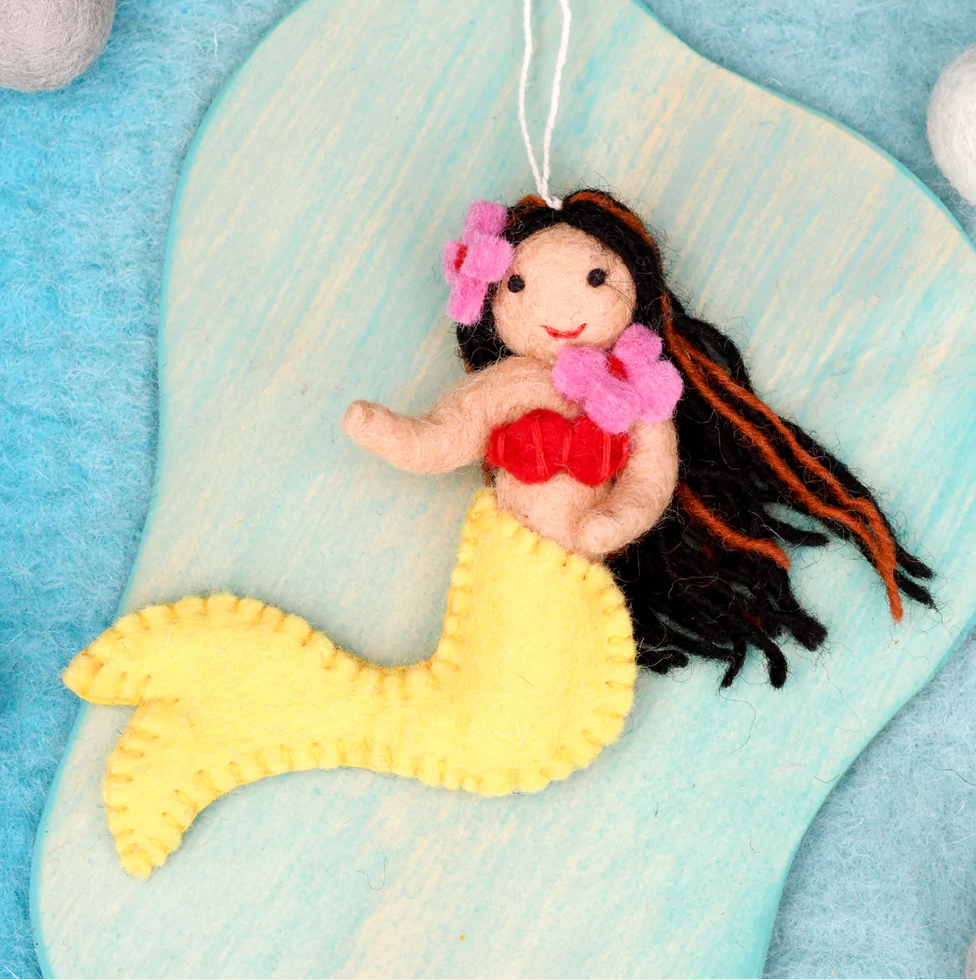 Felt Little Mermaid Hanging- Yellow Tail
