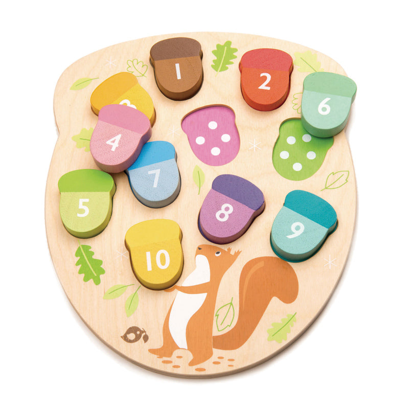 How Many Acorns Wooden Puzzle
