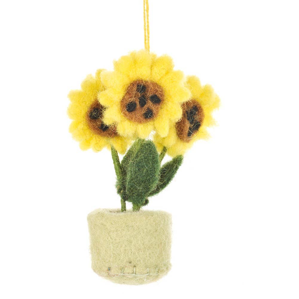 Felt Pot o' Sunflowers Decoration