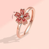 Peach Blossom Fidget Spinner Ring in 925 Sterling Silver