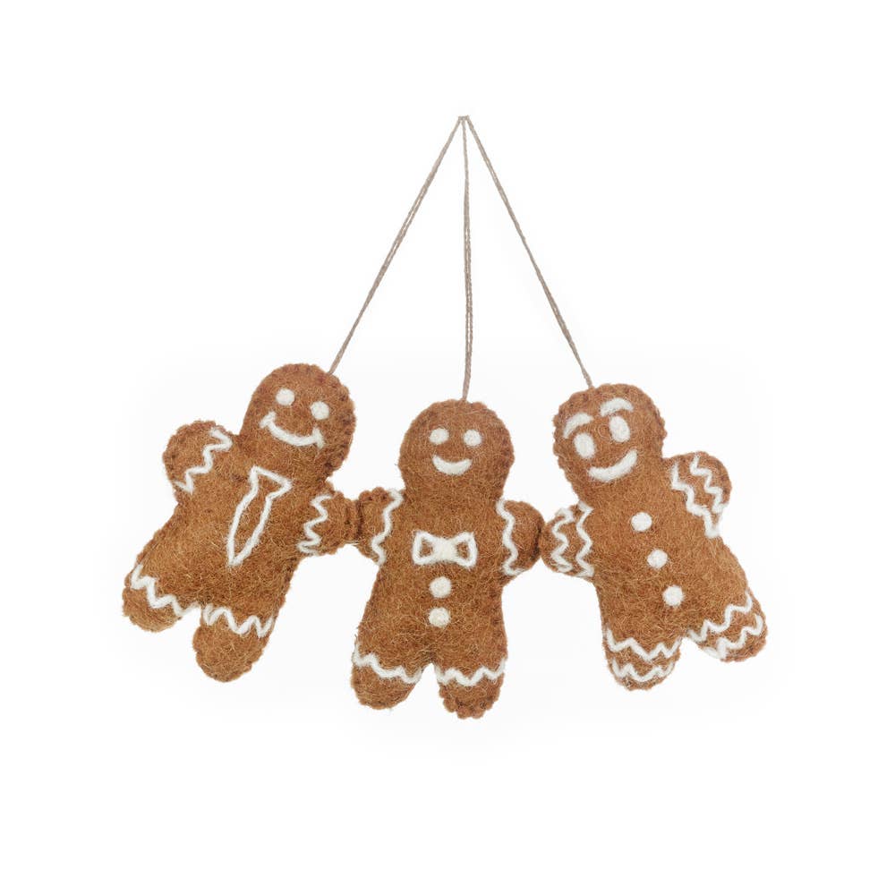 Handmade Felt Gingerbread Friends Decoration