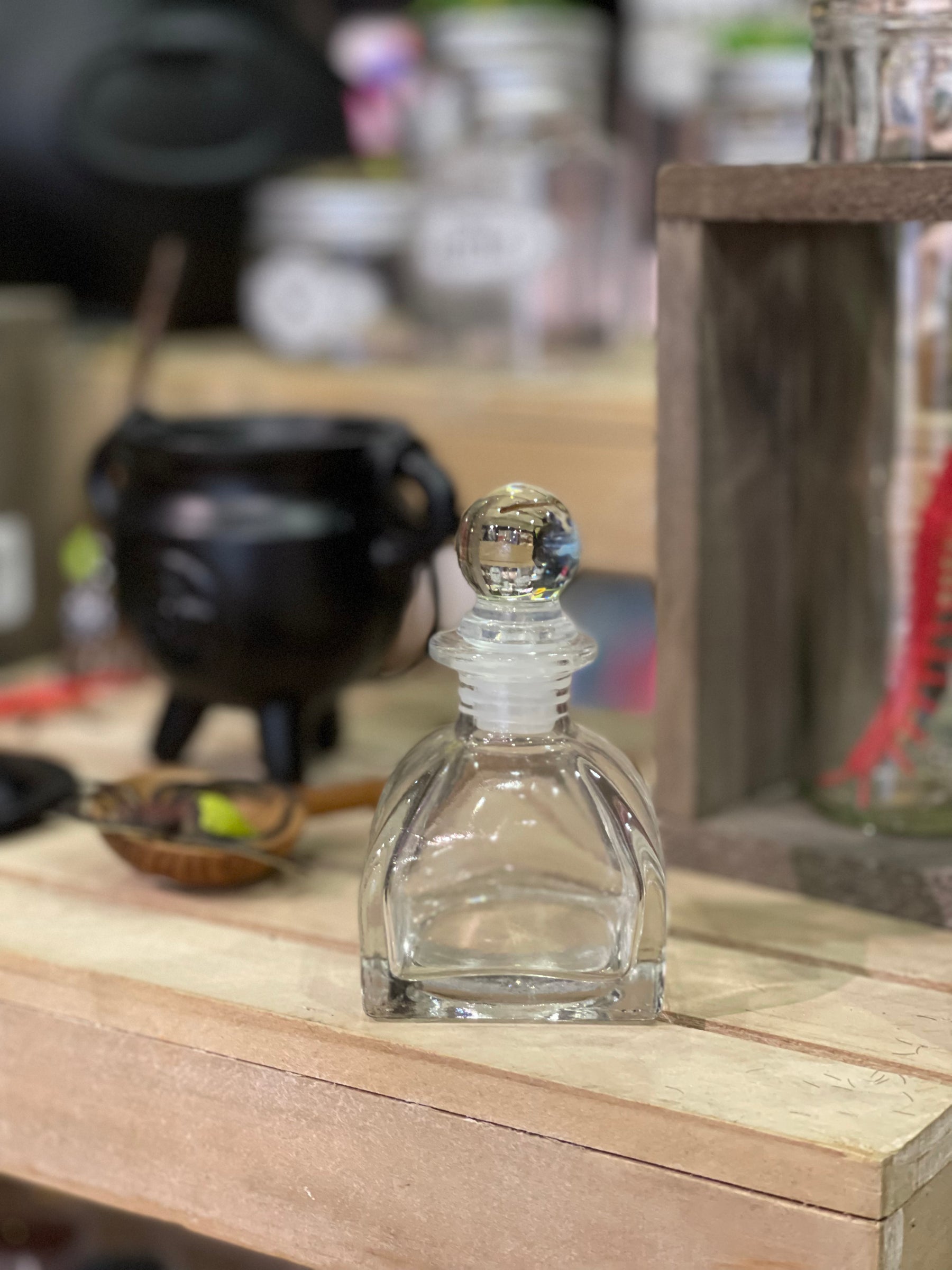 Square Glass Bottle with Stopper