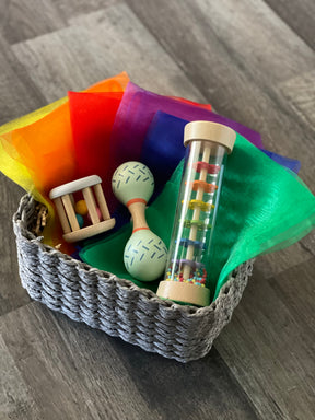 Wooden Rainbow Rainmaker Rattle