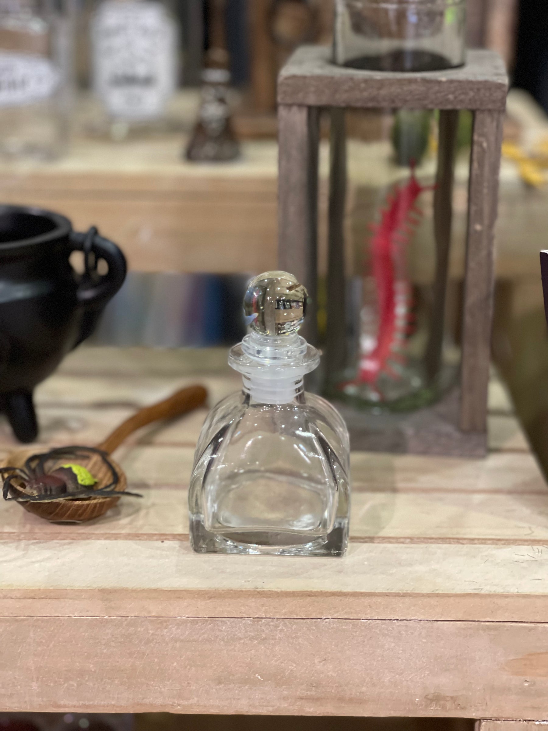 Square Glass Bottle with Stopper
